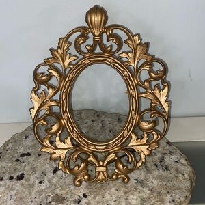 Antique Vintage 1920’s Brass Victorian Standing Easel Frame Gold Gilt Ornate